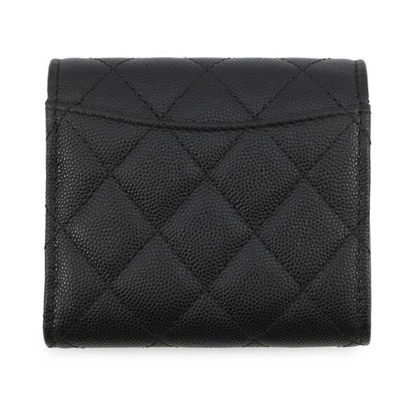 CHANEL Authentic Black Caviar Leather Logo Wallet - Picture 3 of 13